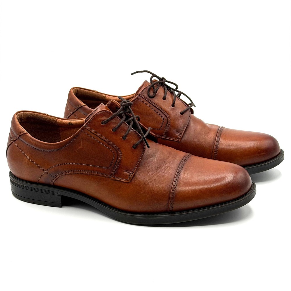 Florsheim Cap Toe Oxford Mens 10D Brown Comfortech Leather Office Ortholite